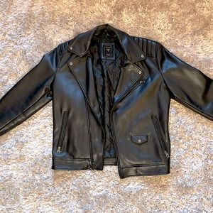 Men’s Guess Leather Biker Jacket - Slight Scuffs